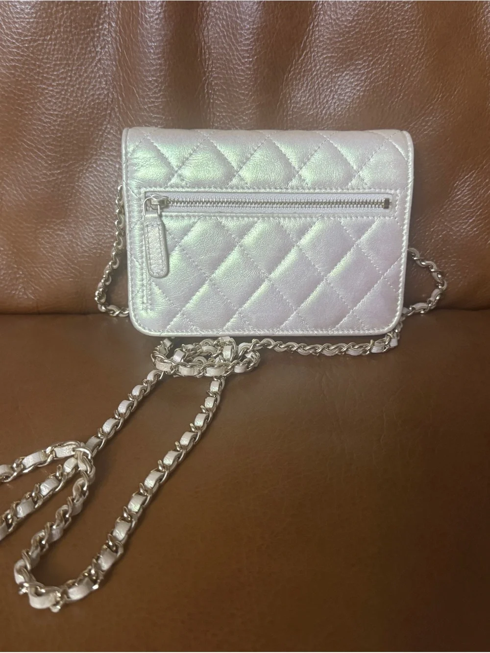CHANEL iridescent quilted